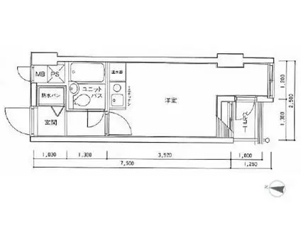 エクレール南馬込(ワンルーム/1階)の間取り写真