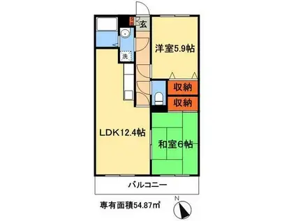 アニスティハイツ(2LDK/2階)の間取り写真