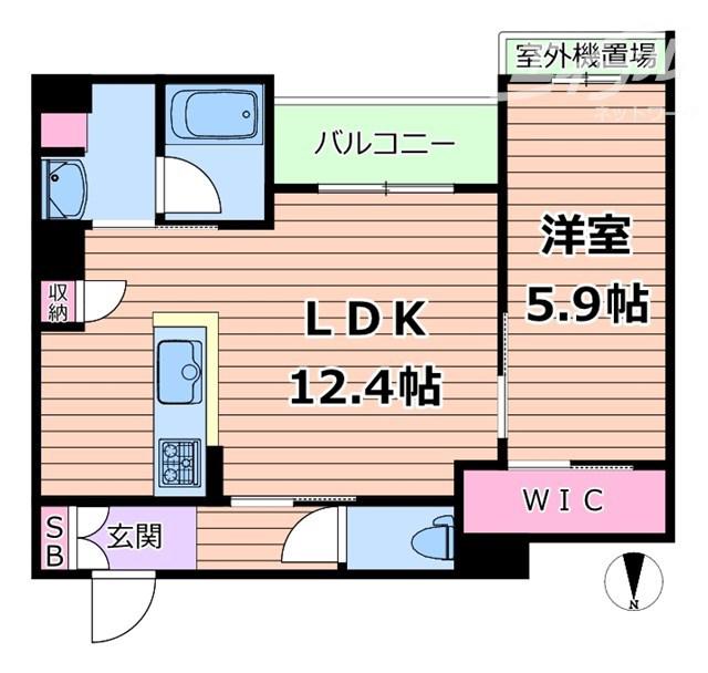 シャーメゾンエラブル 梅田北(1LDK/4階)の間取り写真