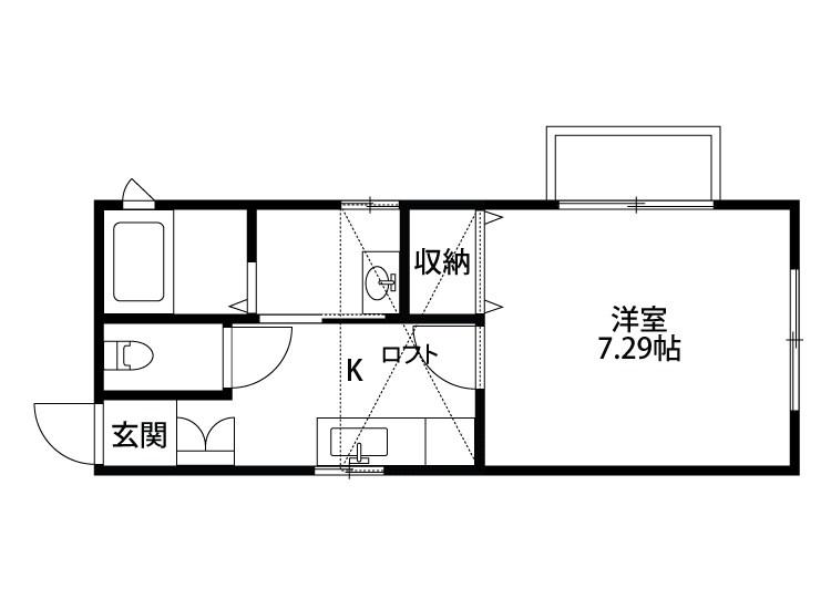 美ら旭町(1K/2階)の間取り写真