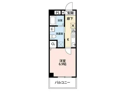 中台けやき苑(1K/3階)の間取り写真