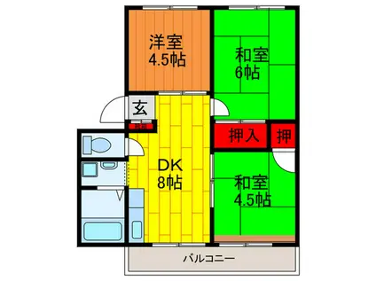 エクセレントファミール(3DK/2階)の間取り写真