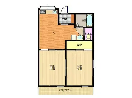 マンションエトワール(2K/1階)の間取り写真