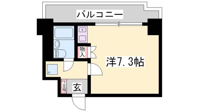 藤和シティコア神戸中道通(ワンルーム/6階)の間取り写真