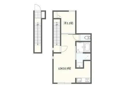 ラ・メゾンKH(1LDK/2階)の間取り写真