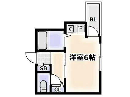 三研BLDインペリアル(ワンルーム/4階)の間取り写真