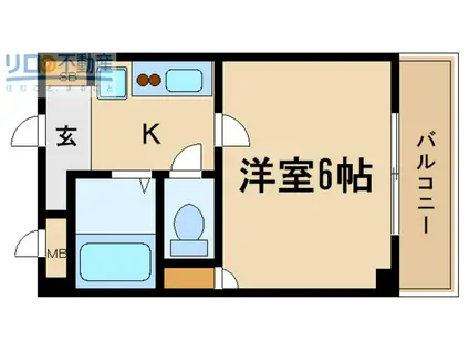 ハッピー伊丹マンション(1K/5階)の間取り写真