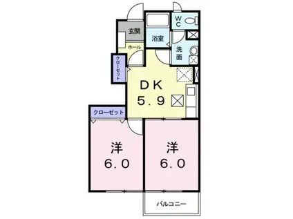 フォーリストAB(2K/1階)の間取り写真