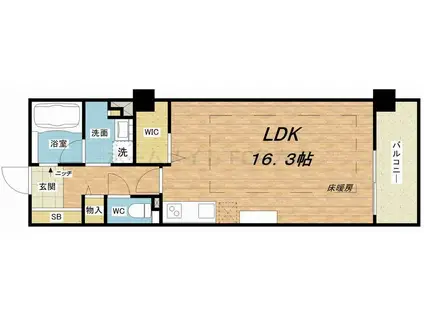 ロイヤルパークス桃坂(ワンルーム/9階)の間取り写真