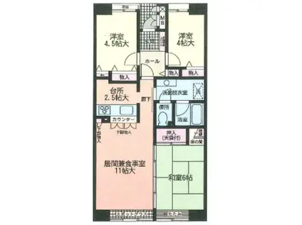 ロビーシティ相模大野五番街8号棟(3LDK/4階)の間取り写真