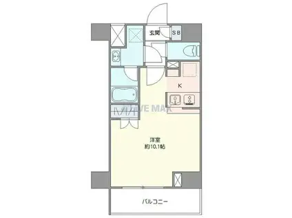 アンベリール王子II(ワンルーム/8階)の間取り写真