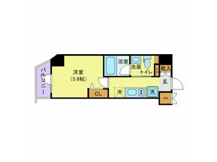 LOG横浜駅東(1K/8階)の間取り写真