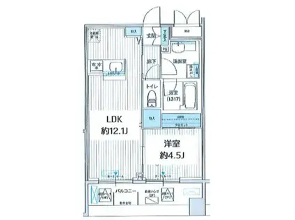 パークスリー高円寺(1LDK/2階)の間取り写真