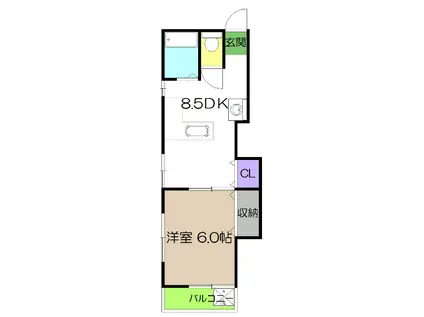 イトウマンションIII(1DK/3階)の間取り写真