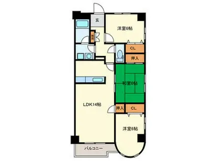 レジデンス藤里(3LDK/3階)の間取り写真