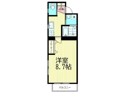 S.I TWINII(1K/2階)の間取り写真