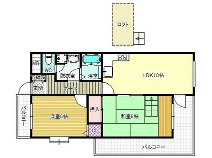 ルミエール(2LDK/3階)の間取り写真