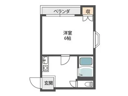 ゴッドフィールド布施(1K/2階)の間取り写真