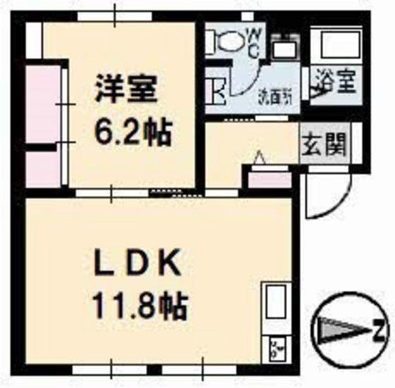 フレグランス京町(1LDK/1階)の間取り写真