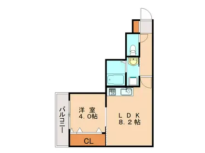 ドリームハウス(1LDK/3階)の間取り写真
