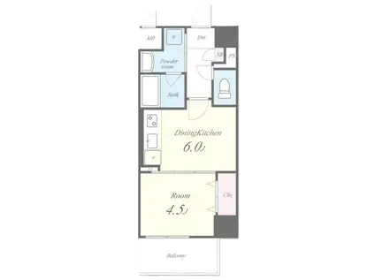 M.R RESIDENCE(1DK/10階)の間取り写真