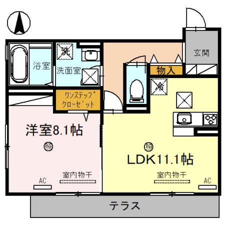 コーポTE II(1LDK/1階)の間取り写真
