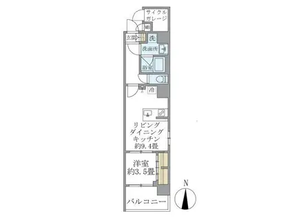 DS VARIE三ノ輪レジデンス(1LDK/2階)の間取り写真