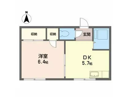 コーポのぼる(1DK/2階)の間取り写真