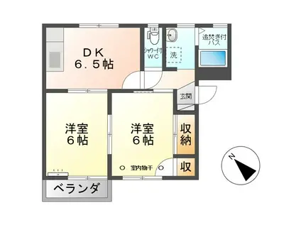 アドバンス曽根A(2DK/2階)の間取り写真