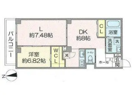  さくら白金(1LDK/3階)の間取り写真