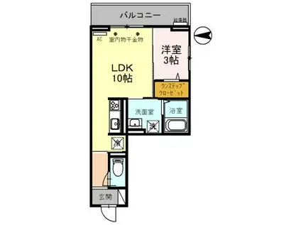 D-RESIDENCE飯能(1LDK/3階)の間取り写真