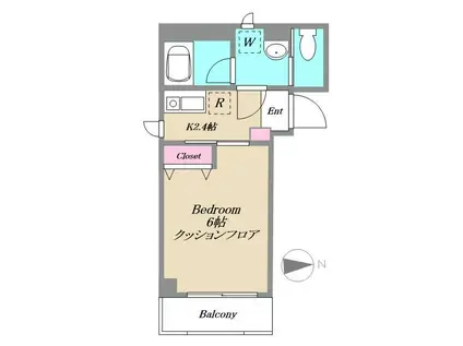 ベルフォーレ(1K/2階)の間取り写真