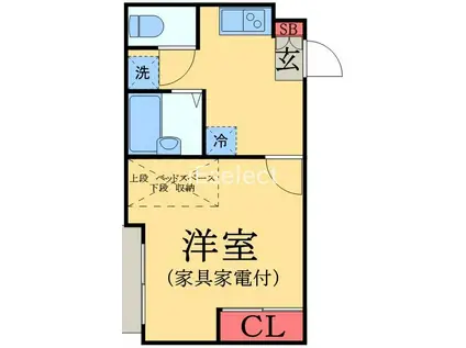 LPWKハイツ(1K/1階)の間取り写真