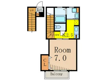 シェモワ洗足池(1K/1階)の間取り写真