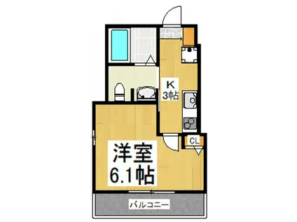 SOLEIL(1K/2階)の間取り写真