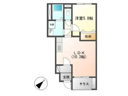 ST.FIELD横濱泉セントフィールド(1LDK/1階)の間取り写真