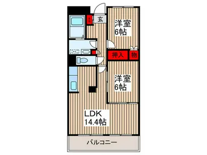 ステーションプラザⅡ(2LDK/6階)の間取り写真