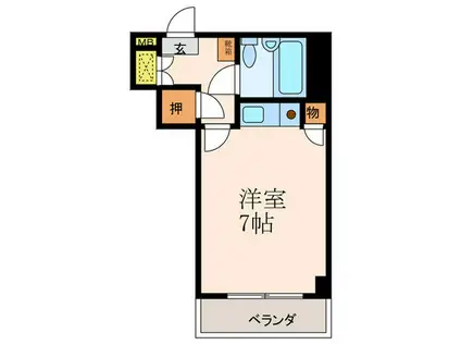 フロントリバー東難波(ワンルーム/3階)の間取り写真