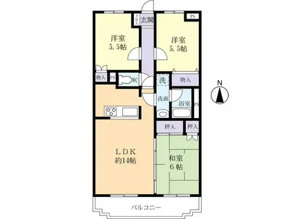 EARNEST SUMIYA(3LDK/3階)の間取り写真