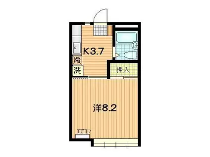 滝沢ヒルズ A(1K/2階)の間取り写真