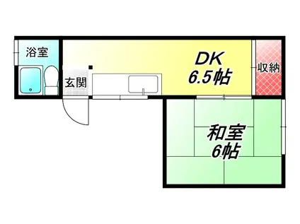 RIZONE大蓮南(1DK/2階)の間取り写真