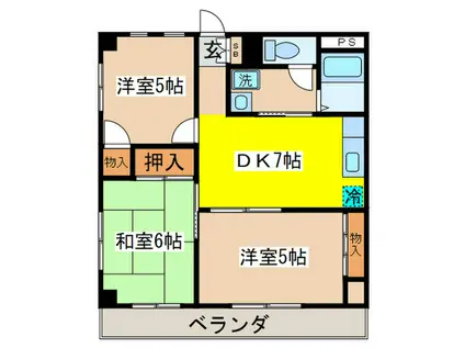 マティナル狛江(3DK/2階)の間取り写真