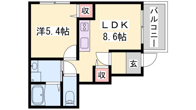 ネットハイツII(1LDK/1階)の間取り写真