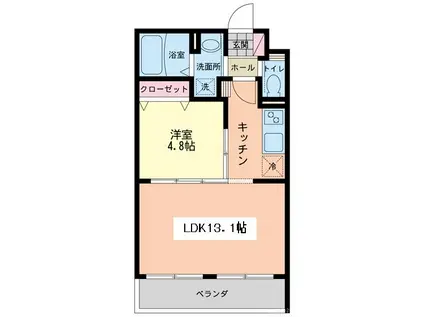 LA・FORTE(1LDK/3階)の間取り写真