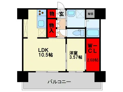 BELLE NEIGE(1LDK/7階)の間取り写真