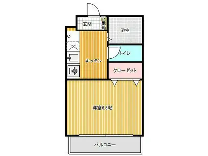 カーサ・プリマベーラ(1K/2階)の間取り写真