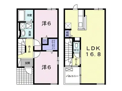 サンライズ砂子(2LDK/1階)の間取り写真