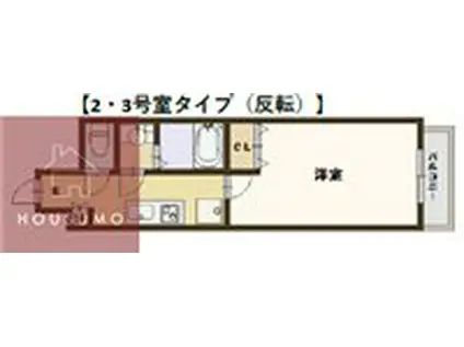 プロスパーレインボー(1K/1階)の間取り写真