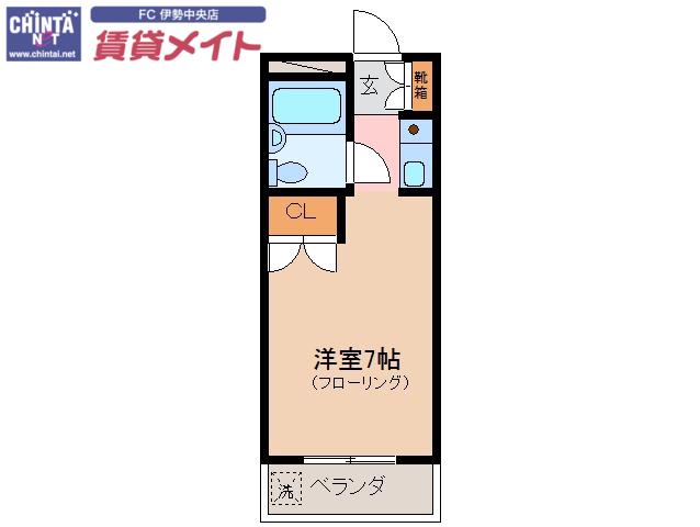 マンションコスモ(ワンルーム/2階)の間取り写真