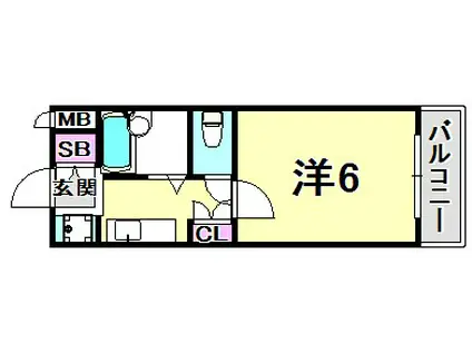 キングガーデン(1K/1階)の間取り写真